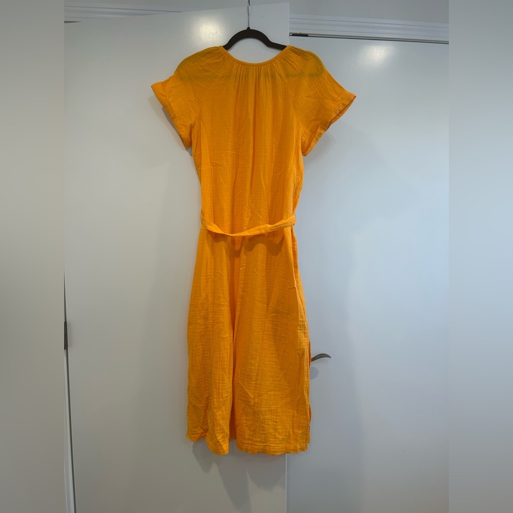 Tommy Bahama Full Button Women’s Dress Island Soft Gold Size Small Tie Maxi - Picture 9 of 11
